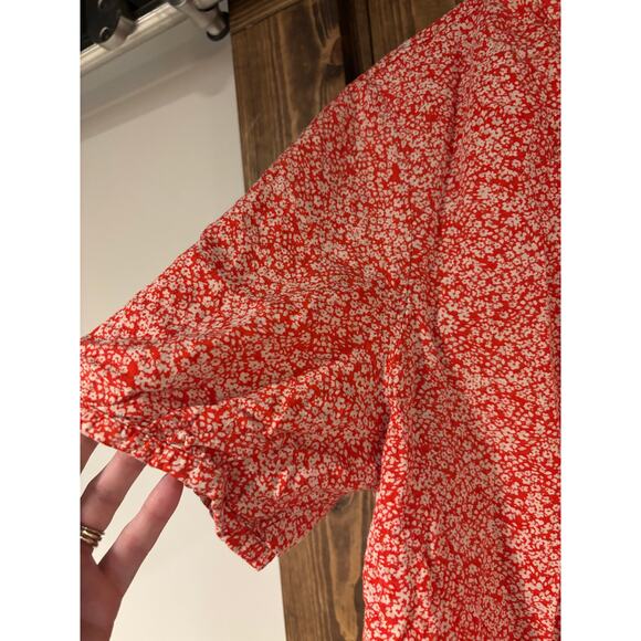 Universal Thread Floral Button Down Short Sleeve Blouse XL - Picture 3 of 6